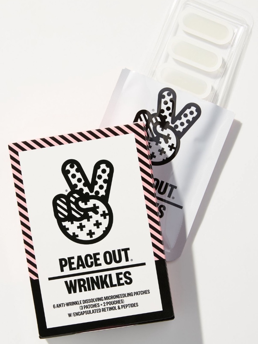 Peace Out Wrinkles Microneedling Patches with Retinol Peptides Vitamin C NEW NWT